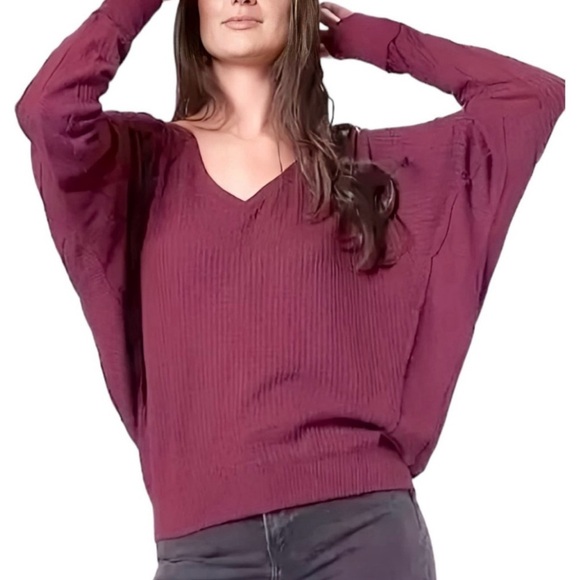 Free People Tops - NWT Free People Santa Clara Waffle Thermal in Mulberry - Sz L